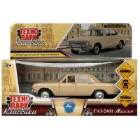 Машина металл ГАЗ-2401 Волга длина 12 см, двери, багаж, инерц, бежевый