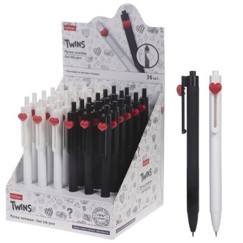 Ручка гелевая автомат. "Дуалы" темно-синяя 0,5мм на водной основе