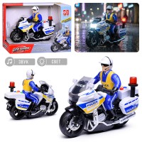 Машина "Мотопатруль" 1:20, цвет белый, в коробке