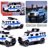Машина "Бронеавтомобиль полиции" (свет, звук) цвет белый, в коробке