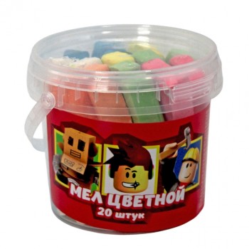 Мел цветной "Blocks" 20 шт. в ведерке