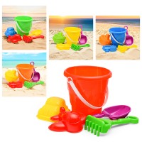 Набор песочный №13 (ведро+лопатка+грабли+2 формочки транспорт)