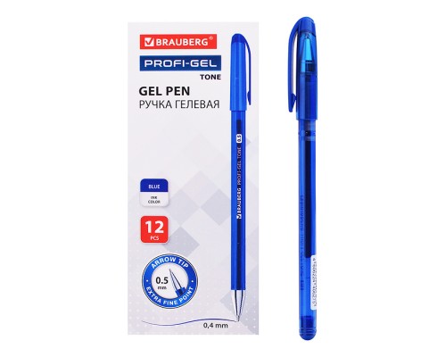 Ручка гелевая "Profi-Gel TONE", синяя, линия письма 0,4 мм, стандартный наконечник 0,5 мм,