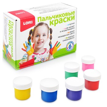 Пальчиковые краски 6 цв. по 20 мл.