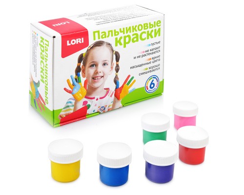 Пальчиковые краски 6 цв. по 20 мл.