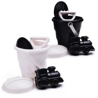 Набор песочный №13 (ведро+лопатка+грабли+2 формочки транспорт) "Инь-Янь"