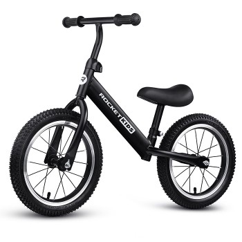 Беговел 14" Rocket, колеса надувные, цвет черный