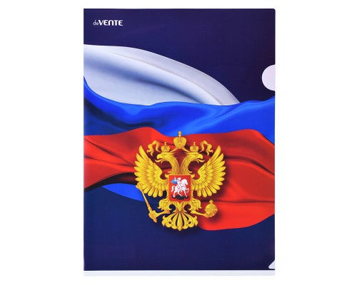 Папка-уголок "Герб" A4 (220x310 мм) 180 мкм, непрозрачная с рисунком.