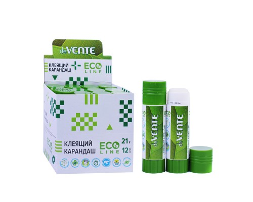 Клеящий карандаш "Eco-line" 21 г (быстросохнущий) в картонном дисплее с пластиковым поддоном