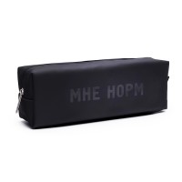 Пенал-косметичка "Мне норм" 21,5x8x5 см, износостойкая матовая искусственная кожа до -40C, отделение на молнии, прямоугольный для 75 предметов, черный