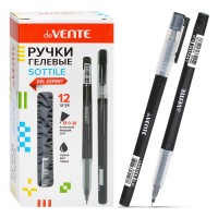 Ручка гелевая "Sottile" d=0,38 мм, черный корпус с полупрозрачной матовой грип-зоной, сменный стержень, индивидуальная маркировка, черная