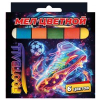 Мел цветной "Футбол" 6 шт в картонной упаковке с европодвесом