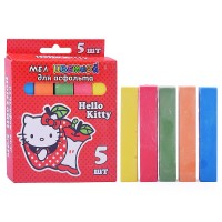 Мел цветной "Hello Kitty" для асфальта, Jumbo 5 шт. в картонной упаковке с европодвесом