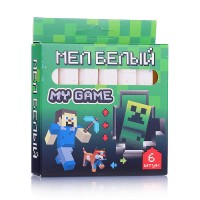 Мел белый "My Game" 6 шт в картонной упаковке с европодвесом