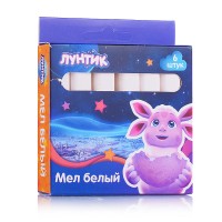 Мел белый "Лунтик" 6 шт в картонной упаковке с европодвесом