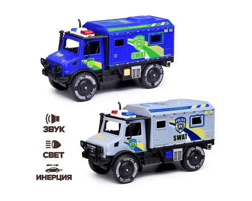 Машина "Джип синий" (свет, звук) в коробке