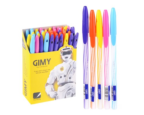 Ручка шариковая "Gimy" 0,6 мм синий круглый корпус