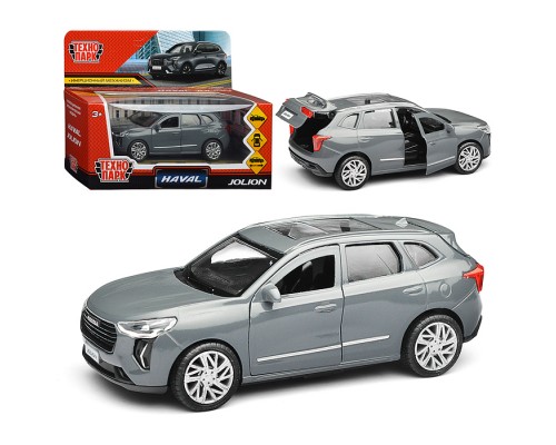 Машина металл Haval Jolion 12 см, (двери, багаж, темно-серый) в коробке
