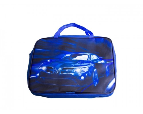 Папка школьника "Blur car" А4, 335х260х60 мм, с ручками, ткань с печатью