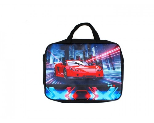 Папка школьника "Stylish auto" А4, 335х260х60 мм, с ручками, ткань с печатью