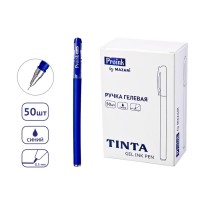 Ручка гелевая TINTA, синяя, игольчатый пишущий узел 0.5 мм, цветной пластиковый корпус, сменный стержень 130 мм, картонная упаковка