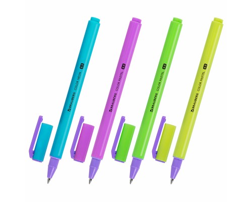 Ручка гелевая "Color neon" черная, корпус ассорти, узел 0,5 мм, линия 0,35 мм,