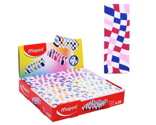Ластик декорированный "Trendy teens checkerboard" узор в виде шахматной доски, цвета ассорти