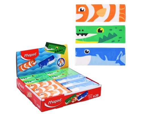 Ластик декорированный "Trendy kids animals" с дизайном в виде морских обитателей, цвета ассорти