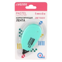 Корректирующая лента "Pastel" 5 ммx8 м, непрозрачный бирюзовый корпус, фронтальный аппликатор, в картонном блистере