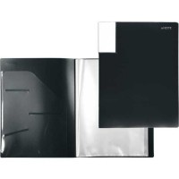 Папка с 020 вкладышами A4 "Uno Black" A4 (230x310x15 мм) 500 мкм, фактура "песок" прозрачный внутренний карман 160 мкм, вкладыши 30 мкм, индивидуальная упаковка, черная