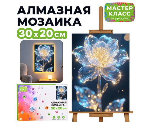 Мозаика алмазная "Волшебный цветок" (светится в темноте) 30*20 см.