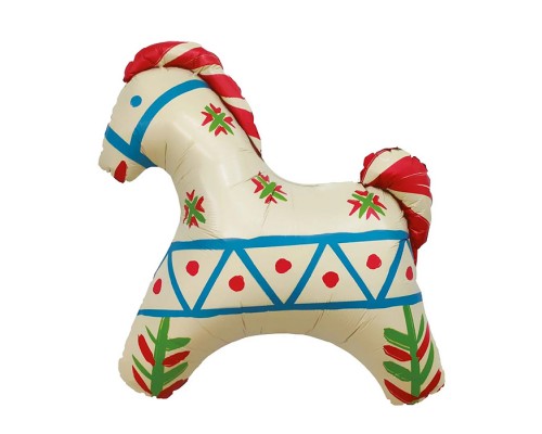 Шар (32''/81 см) Фигура, Лошадка Русский узор, 1 шт. в уп.