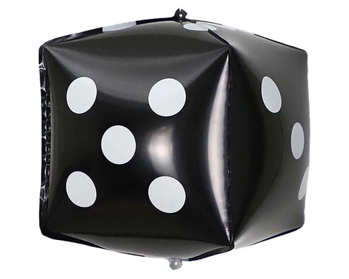 Шар фольгированный 3D Куб 24" Кость игральная Black