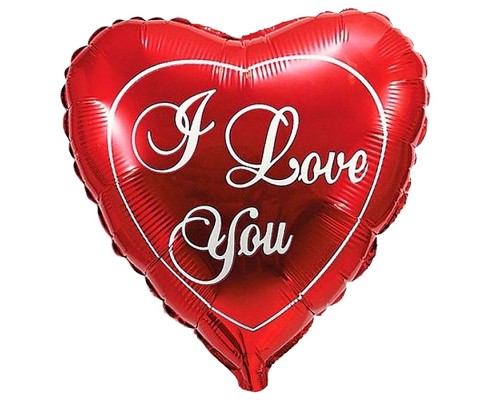 Шар фольгированный 32" ILY Красное сердце