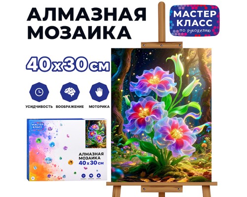 Мозаика алмазная "Танцующие цветы" 30*40 см