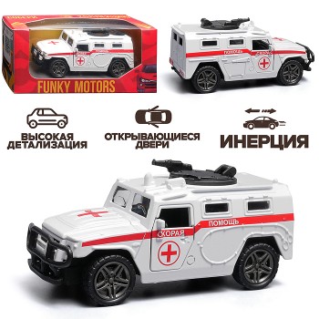 Скорая помощь инерционная машинка die-cast , 1:32
