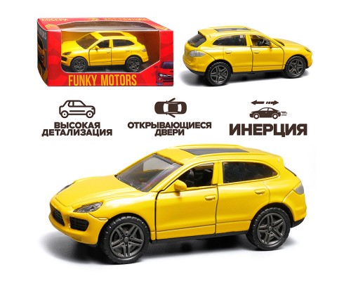 Жёлтая инерционная машинка вид E die-cast , 1:32