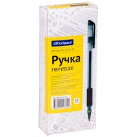Ручка гелевая черная, 0,5мм. грип