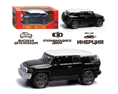 Чёрная с белой крышей инерционная машинка die-cast , 1:32