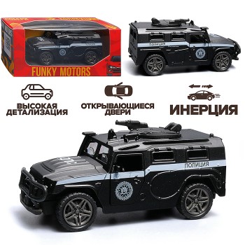 Чёрная инерционная машинка ДПС die-cast , 1:32