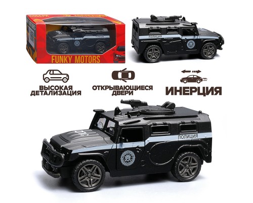 Чёрная инерционная машинка ДПС die-cast , 1:32