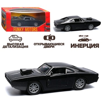 Чёрная инерционная машинка вид С die-cast , 1:32