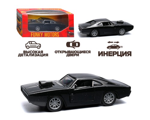 Чёрная инерционная машинка вид С die-cast , 1:32