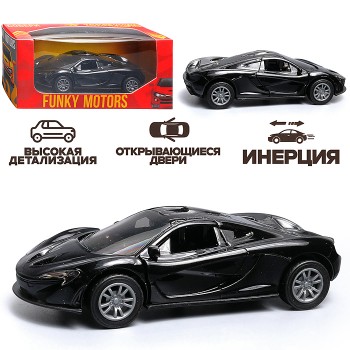 Чёрная инерционная машинка вид А die-cast , 1:32