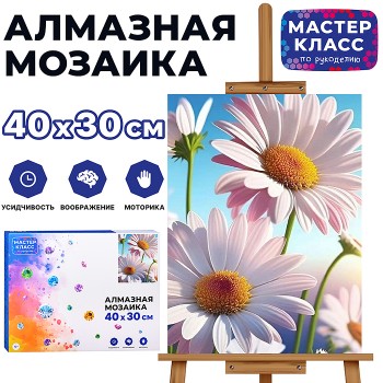 Мозаика алмазная "Ромашки" 30*40см