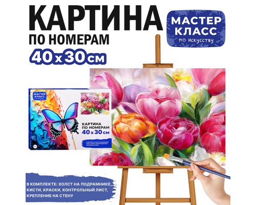 Картина по номерам MKR4030-47 "Нежные тюльпаны" 30х40 см.