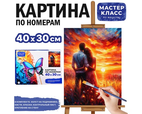 Картина по номерам MKR4030-23 "Пара на закате" 30х40 см.