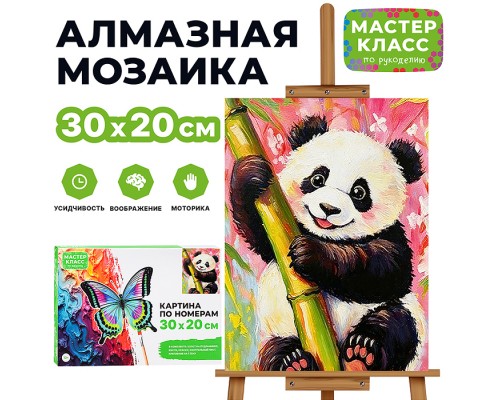 Картина по номерам MKR3020-137 "Весёлая панда" 30х20 см.