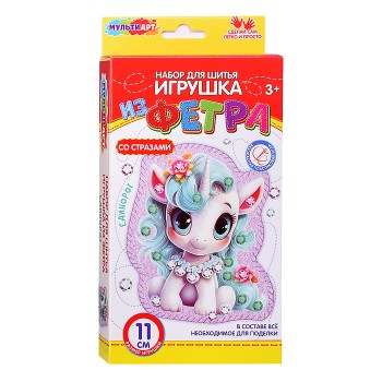 Игрушка из фетра со стразами "Единорожка"