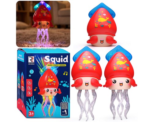 Музыкальная игрушка на батар "Милый кальмарчик" (свет, звук) в коробке
